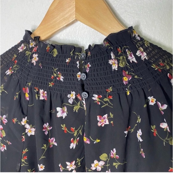 Madewell Floral High Neck Ruffle Balloon Sleeve Blouse Top - Picture 8 of 12